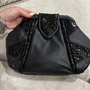 Park Avenue Int VTG genuine leather Classic Black Women’s Shoulder clutch bag